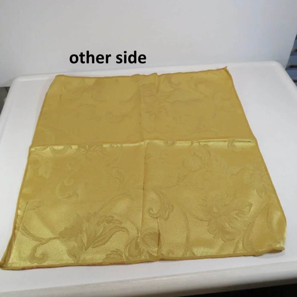 Vintage Warm Gold Jacquard Fabric Fruit Design (6) Dinner Napkins 16x17